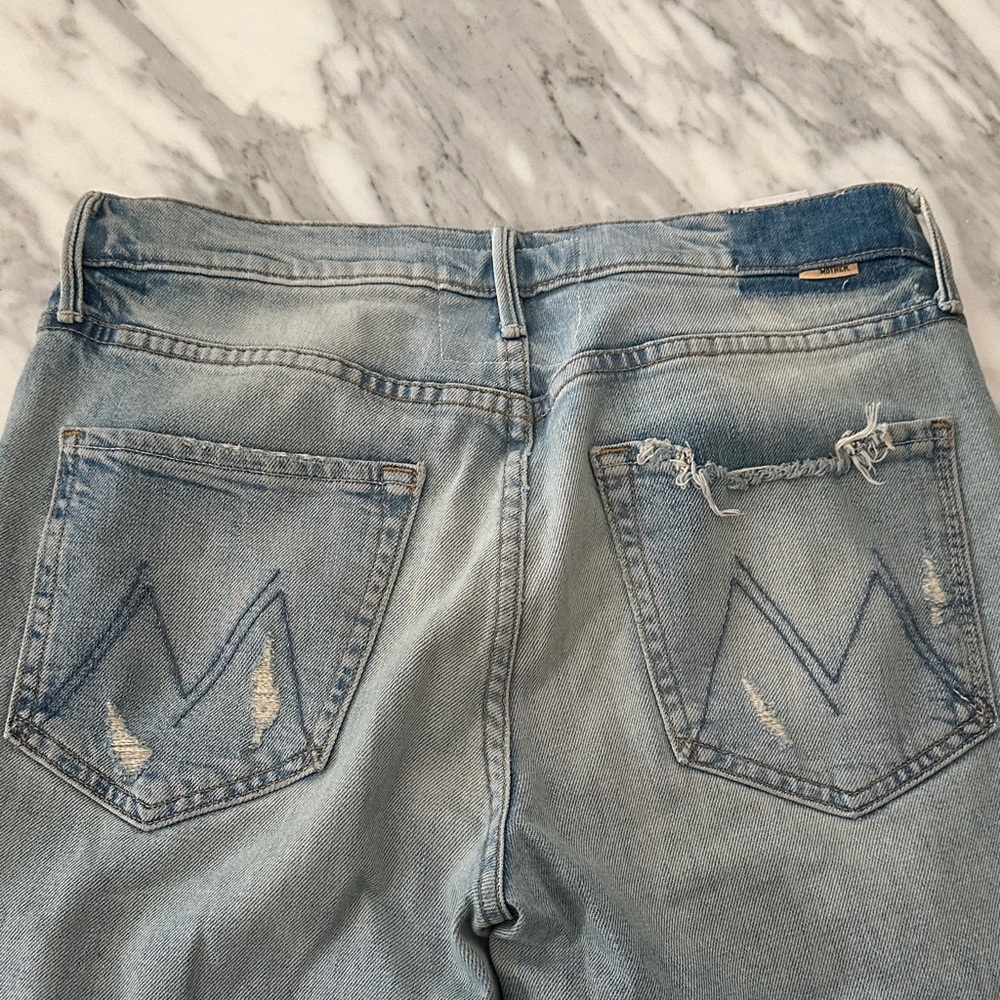 Mother Light Blue Distressed Jeans